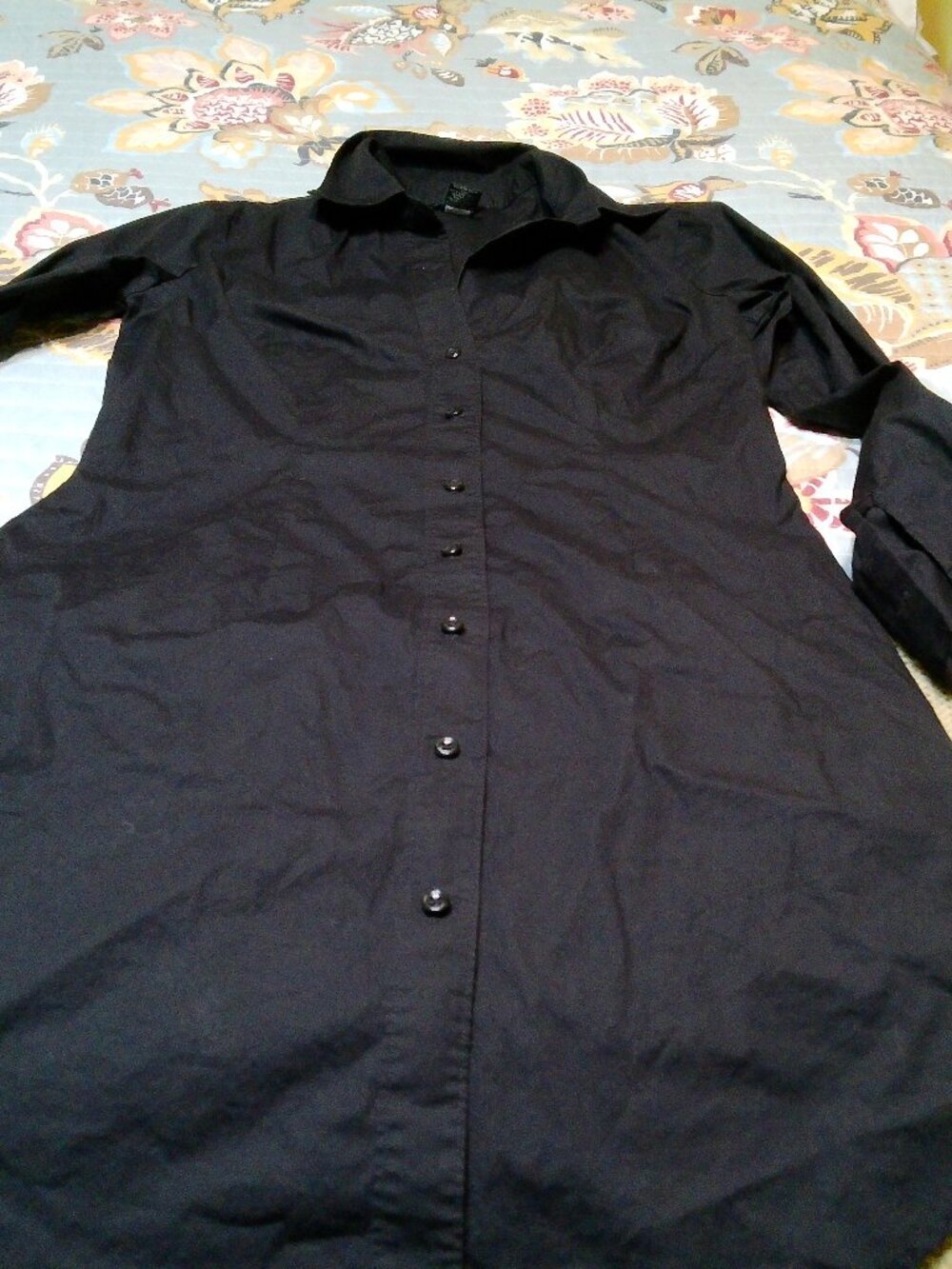 BLACK LONG SLEEVE MODA SHIRT DRESS GOOD CONDITION SIZE 4 VINTAGE
